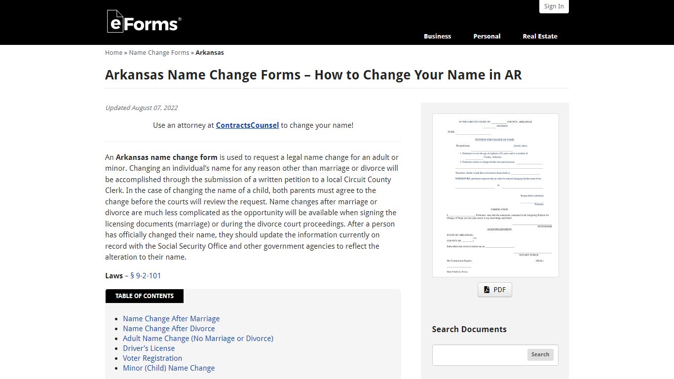 Arkansas Name Change Forms – How to Change Your Name in AR