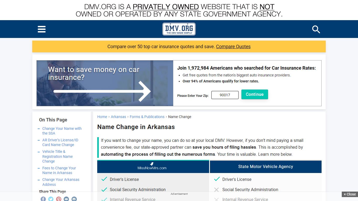 Change Your Name with the Arkansas ODS & OMV | DMV.ORG